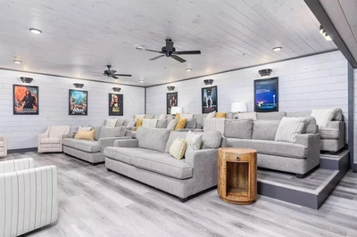 the theater at bear mountain lodge makes it one of the top smokies cabin rentals for large groups
