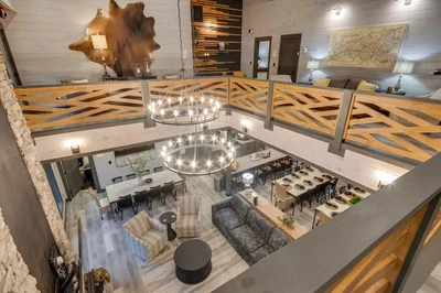 bear trail lodge is one of our best large cabins in the Smokies for 30+ people